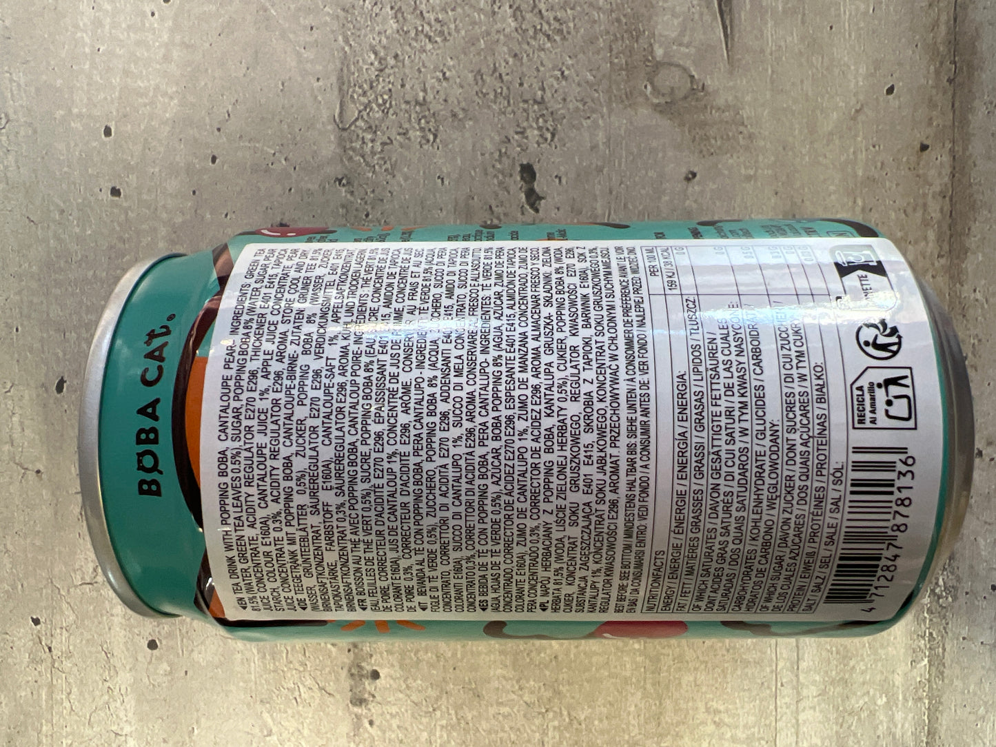 Boba Cat - Boba Tea alla pera e cantalupo con popping boba 320ml