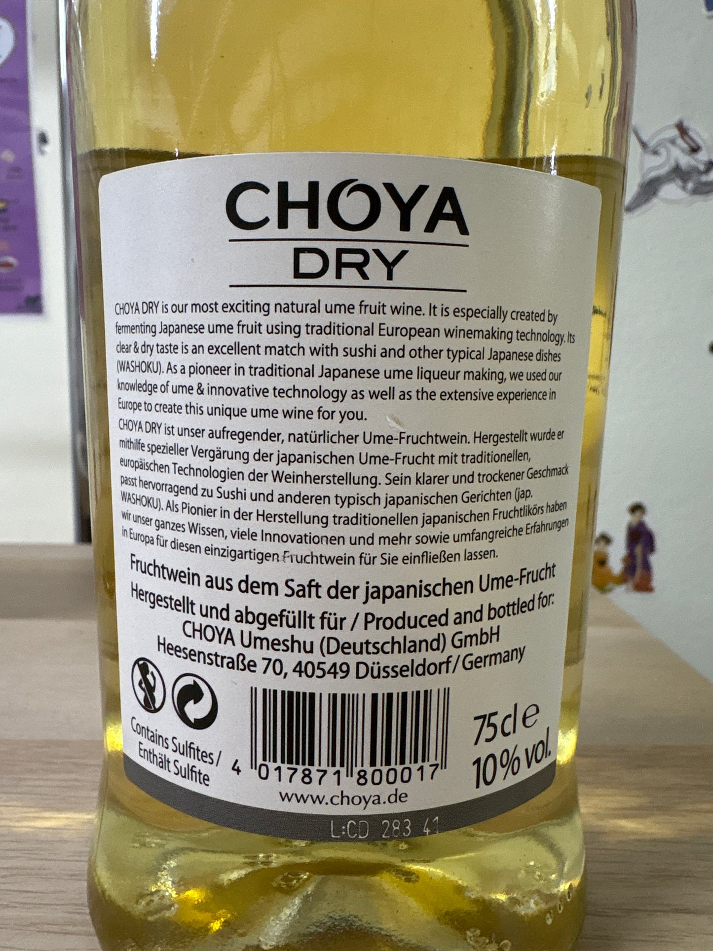 Choya - vino di prugna dry 750ml