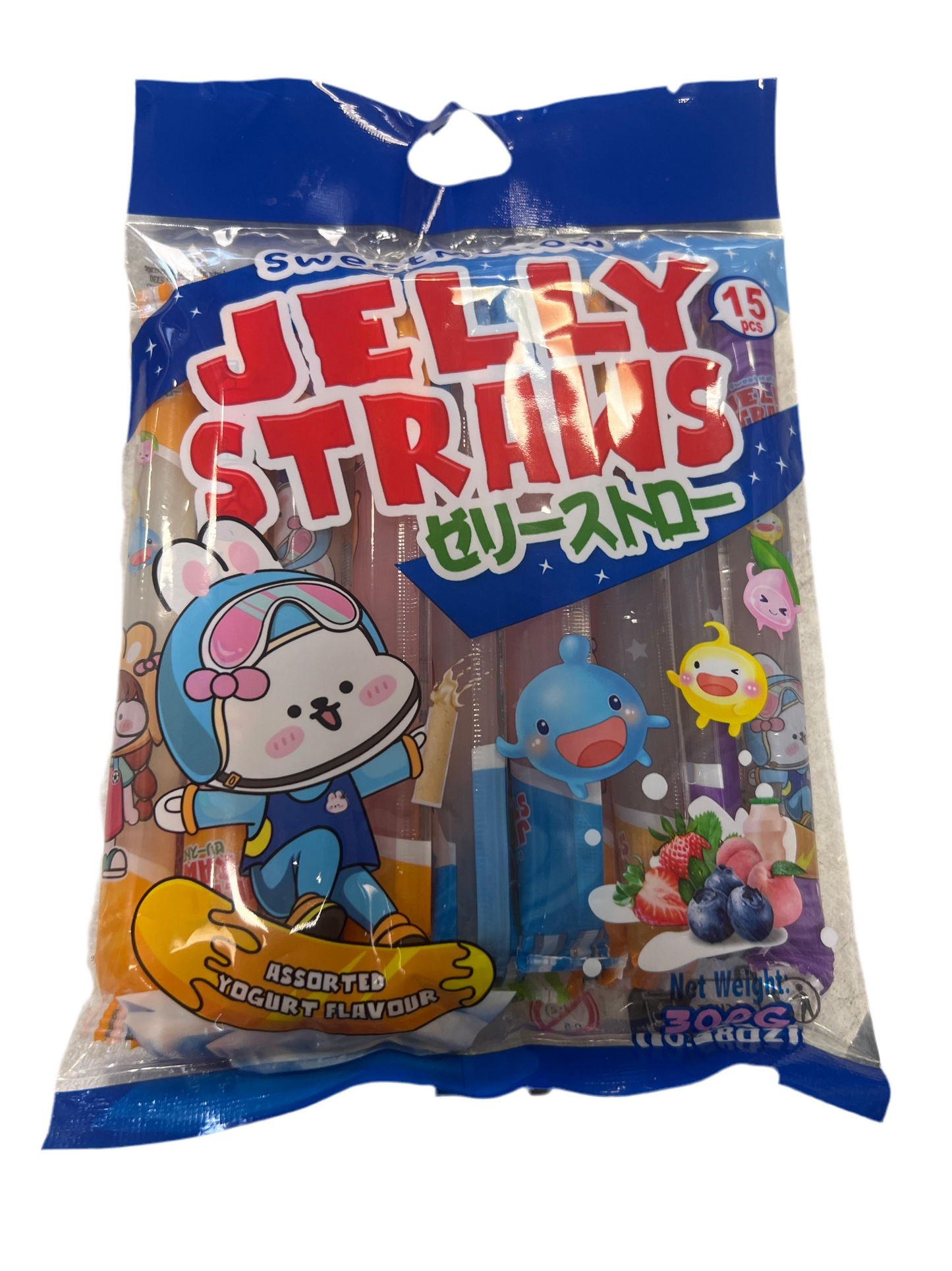 SM - Jelly Straws Gelatine alla frutta mista (BLU) 300g