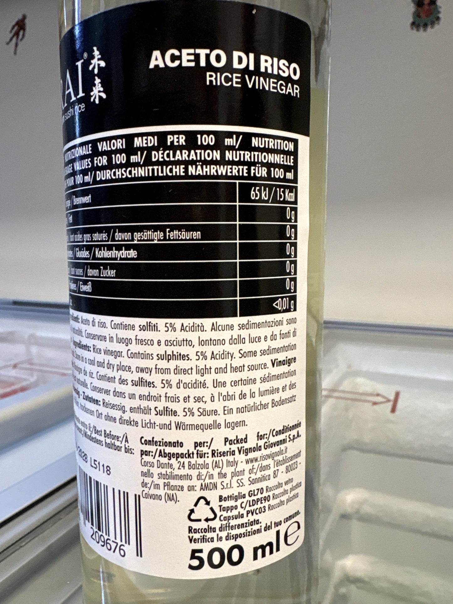 Mirai - Aceto di riso per sushi e insalate 500ml