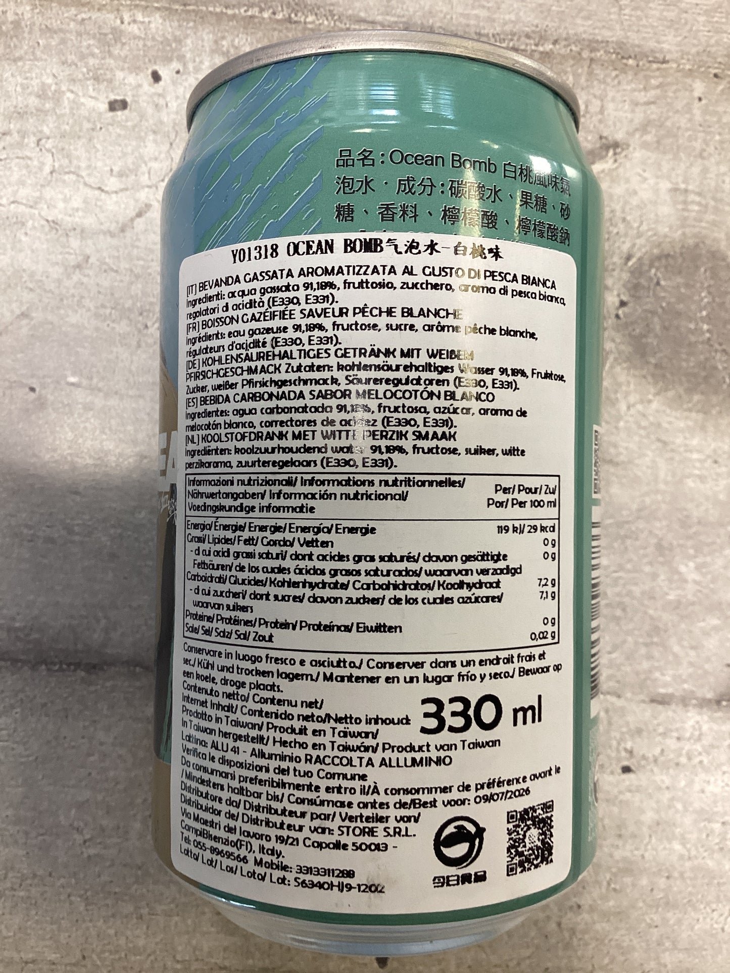 Oceanbomb - Bevanda Bleach alla pesca (Toshiro) 330ml