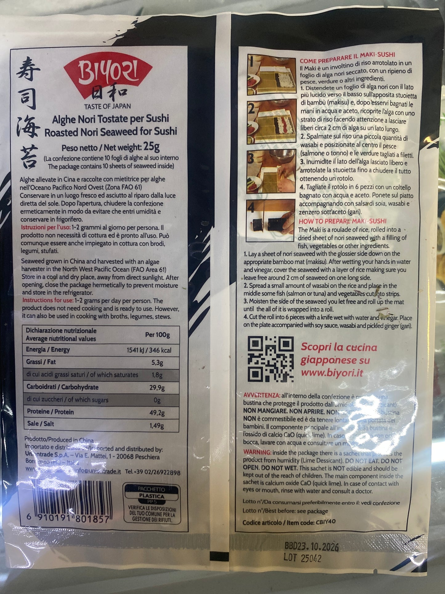 Biyori - Alghe Nori 10 fogli 25g