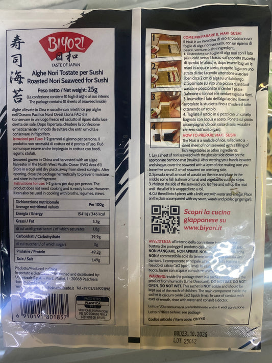 Biyori - Alghe Nori 10 fogli 25g