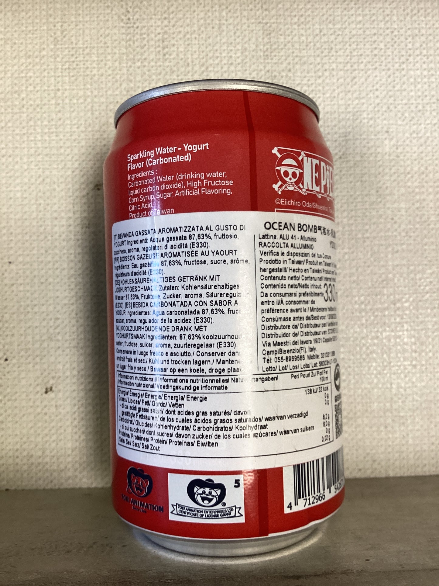 Oceanbomb - Bevanda OP frizzante allo yogurt (Luffy) LIMITED EDITION 330ml