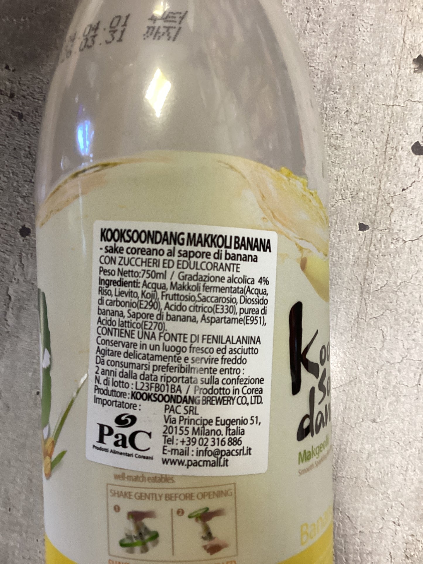 Makgeolli - bevanda alcolica alla banana coreano 750 ml