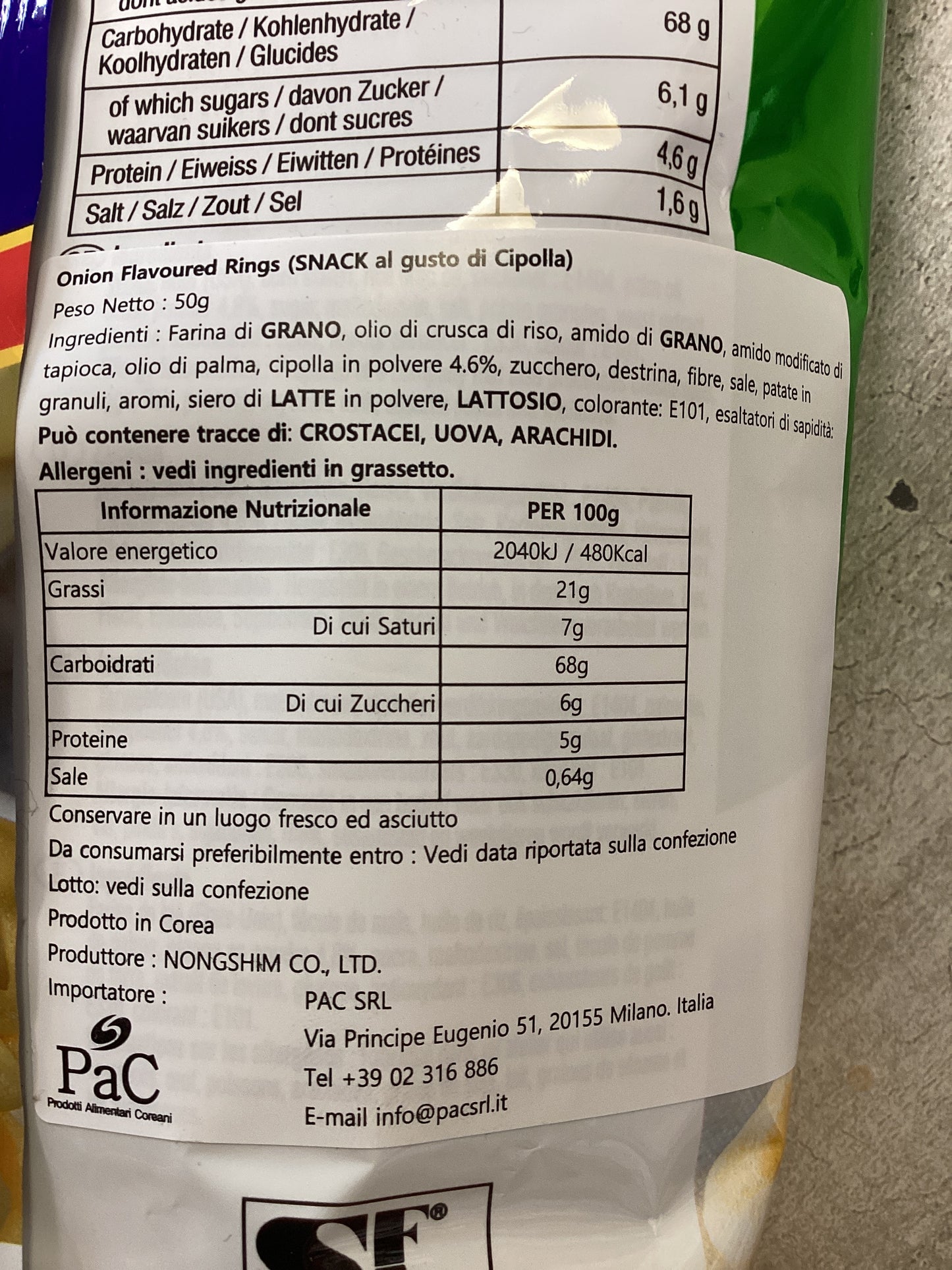 Nongshim - Anelli di Cipolla 50g