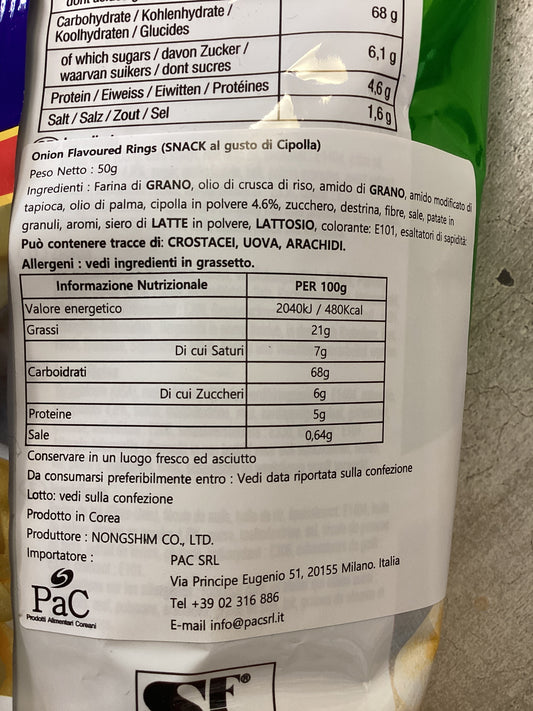 Nongshim - Anelli di Cipolla 50g