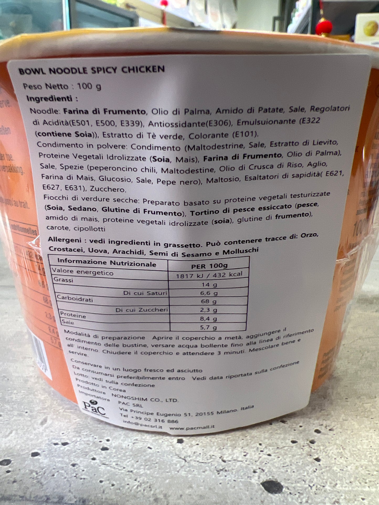 Nongshim - Ramen al Pollo Piccante BOWL 100g (CON BRODO)