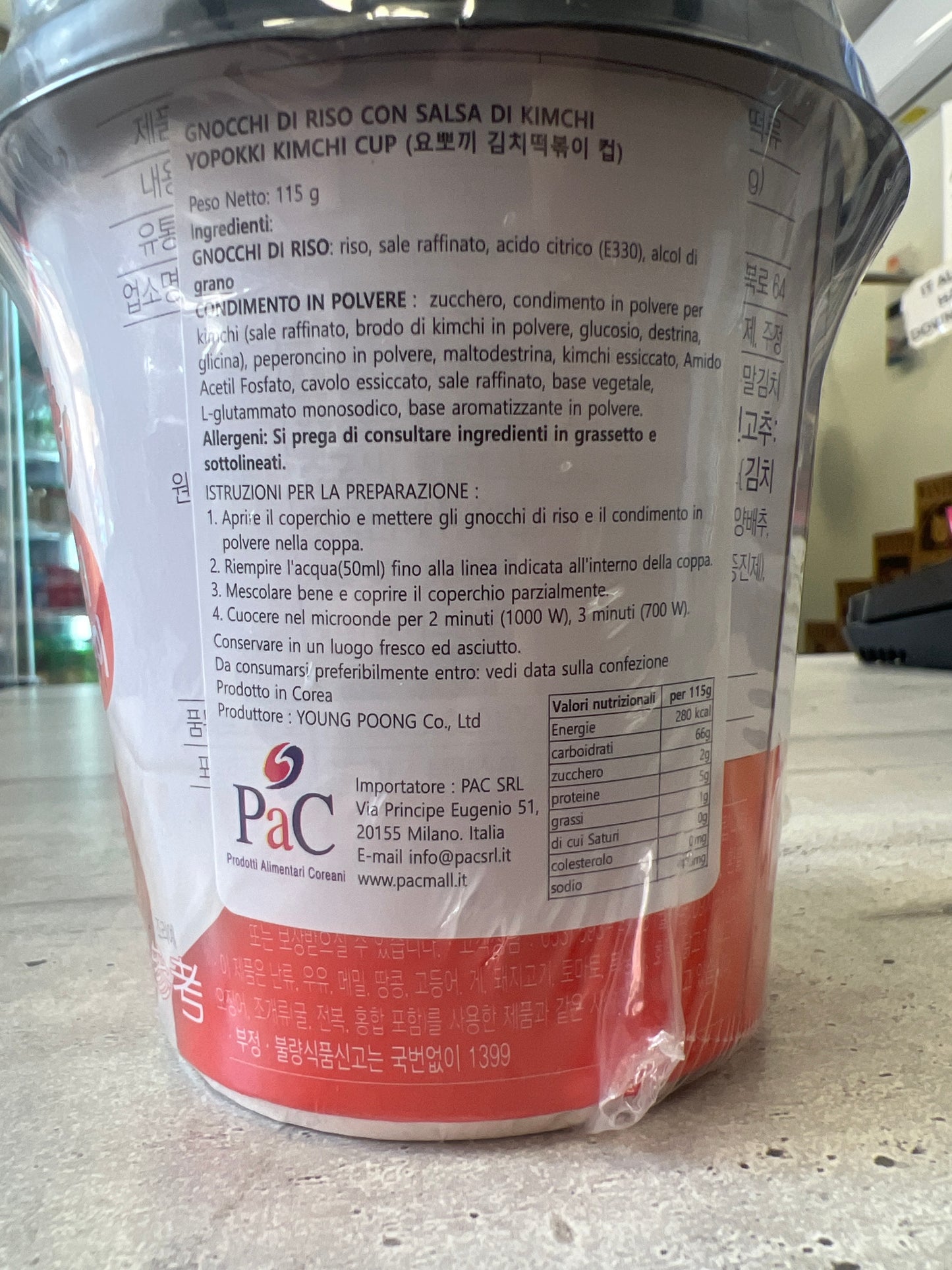 Yopokki - Tteokbokki al Kimchi CUP 120g