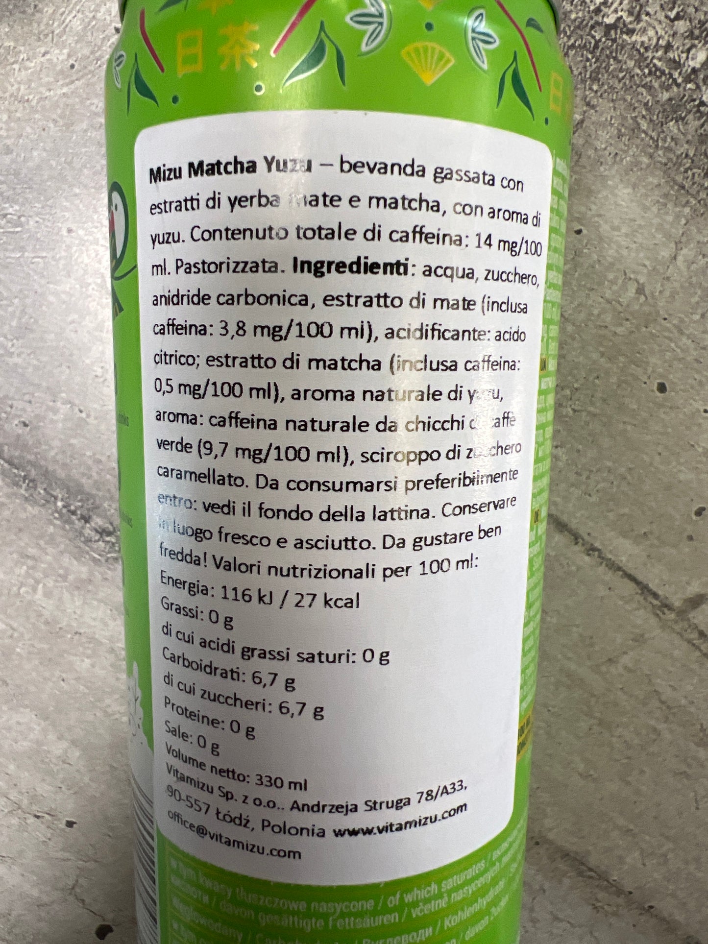 Mizu - Bevanda al matcha e yuzu 330ml