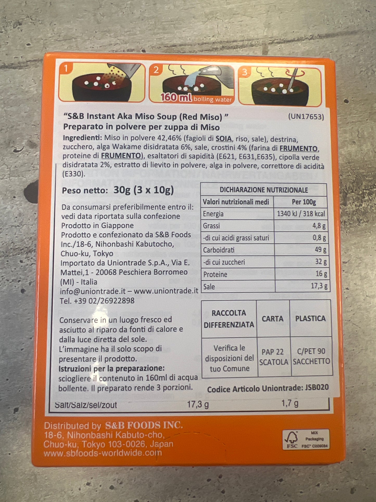 S&B - Zuppa di Miso AKA 30g