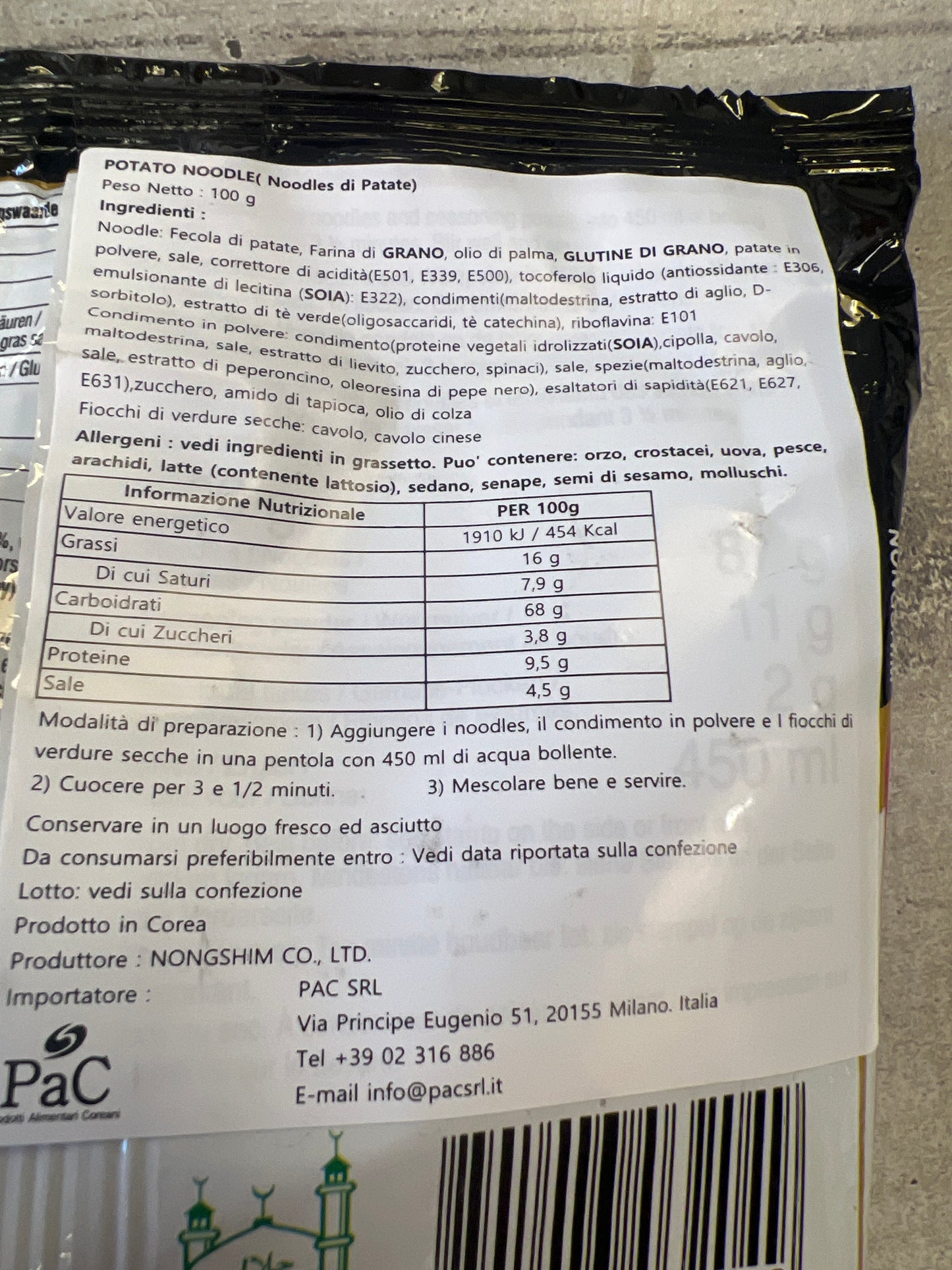 Nongshim - Potato Noodle Soup 117g (CON BRODO)