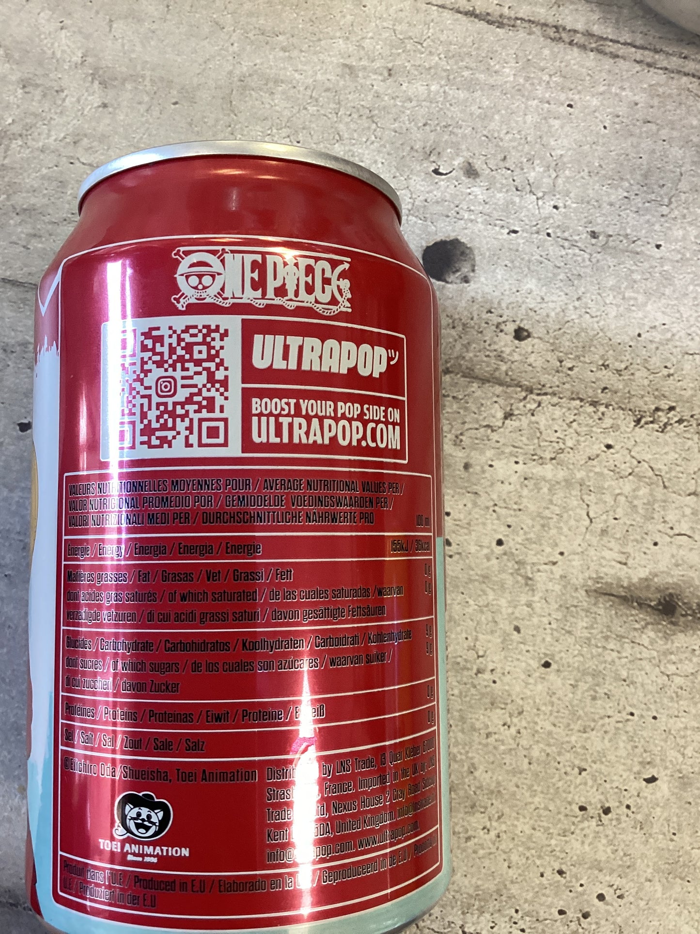 Ultrapop - Bevanda “One Piece” al limone e fragola 330ml