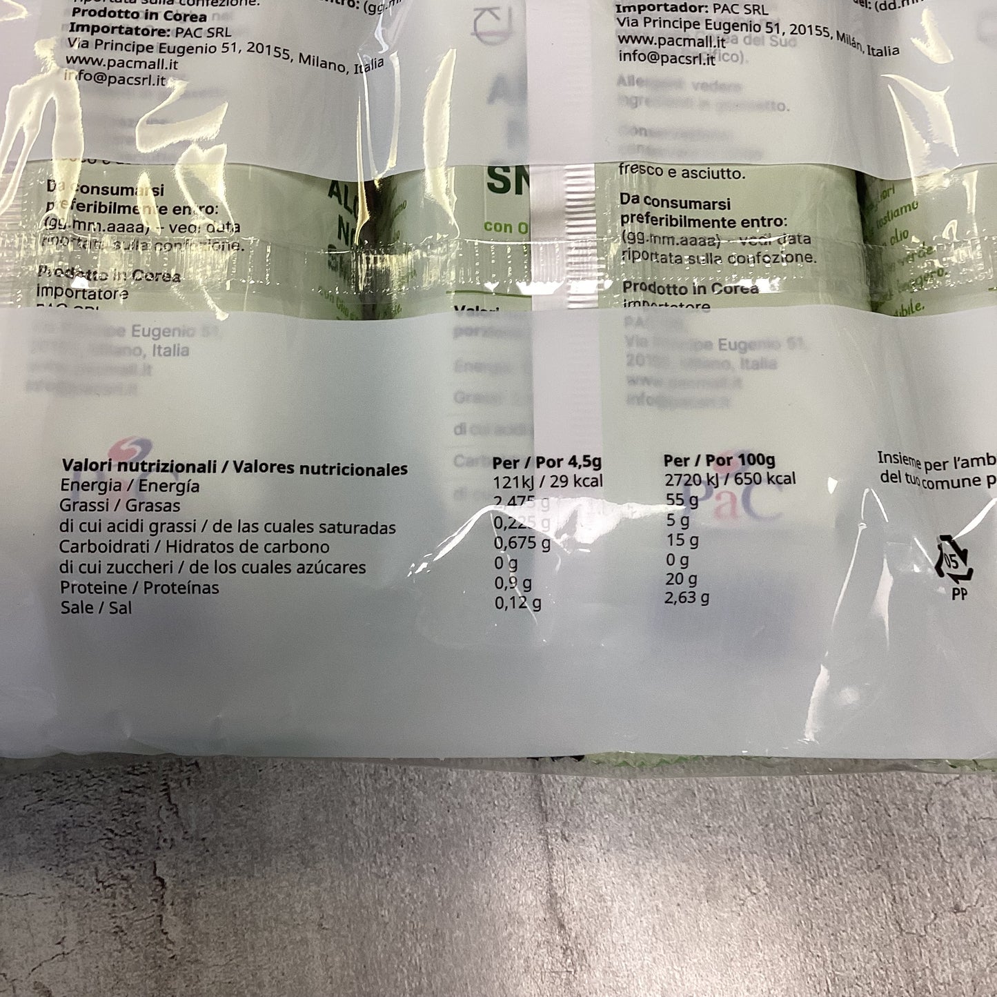 Casa Corea - Alghe Snack all’olio di oliva e tè verde 3 pacchetti