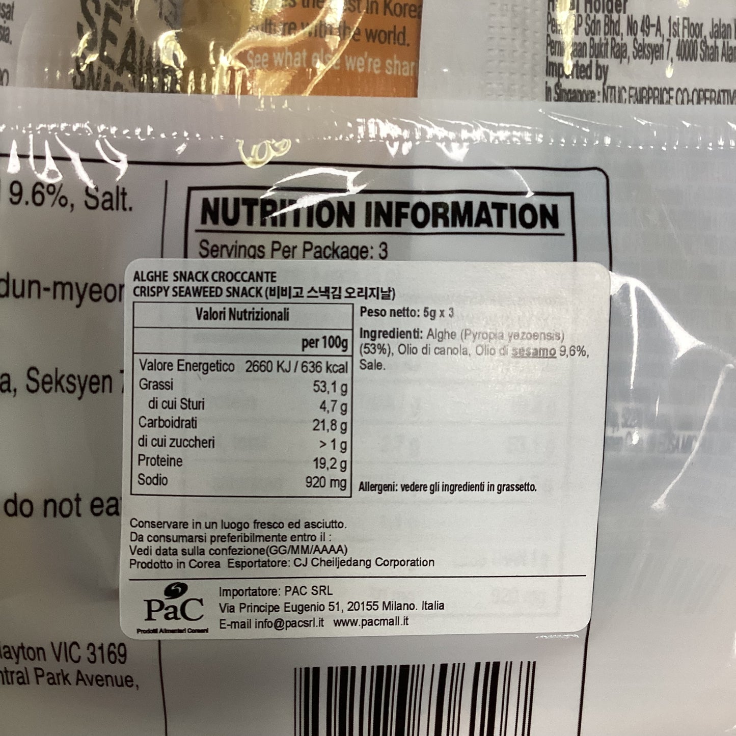 Bibigo - Alghe al sesamo 3pz 15g