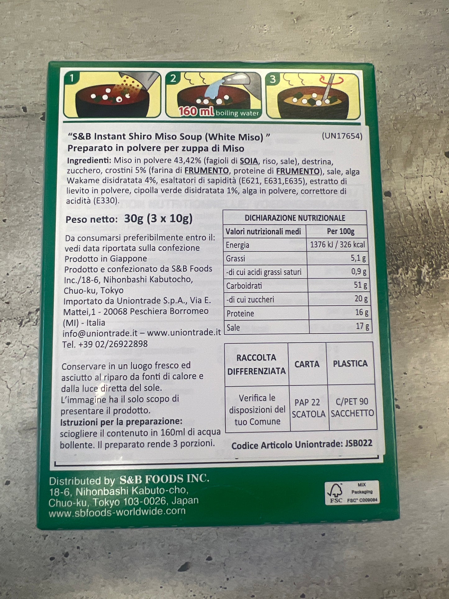 S&B - Zuppa di Miso Shiro 30g