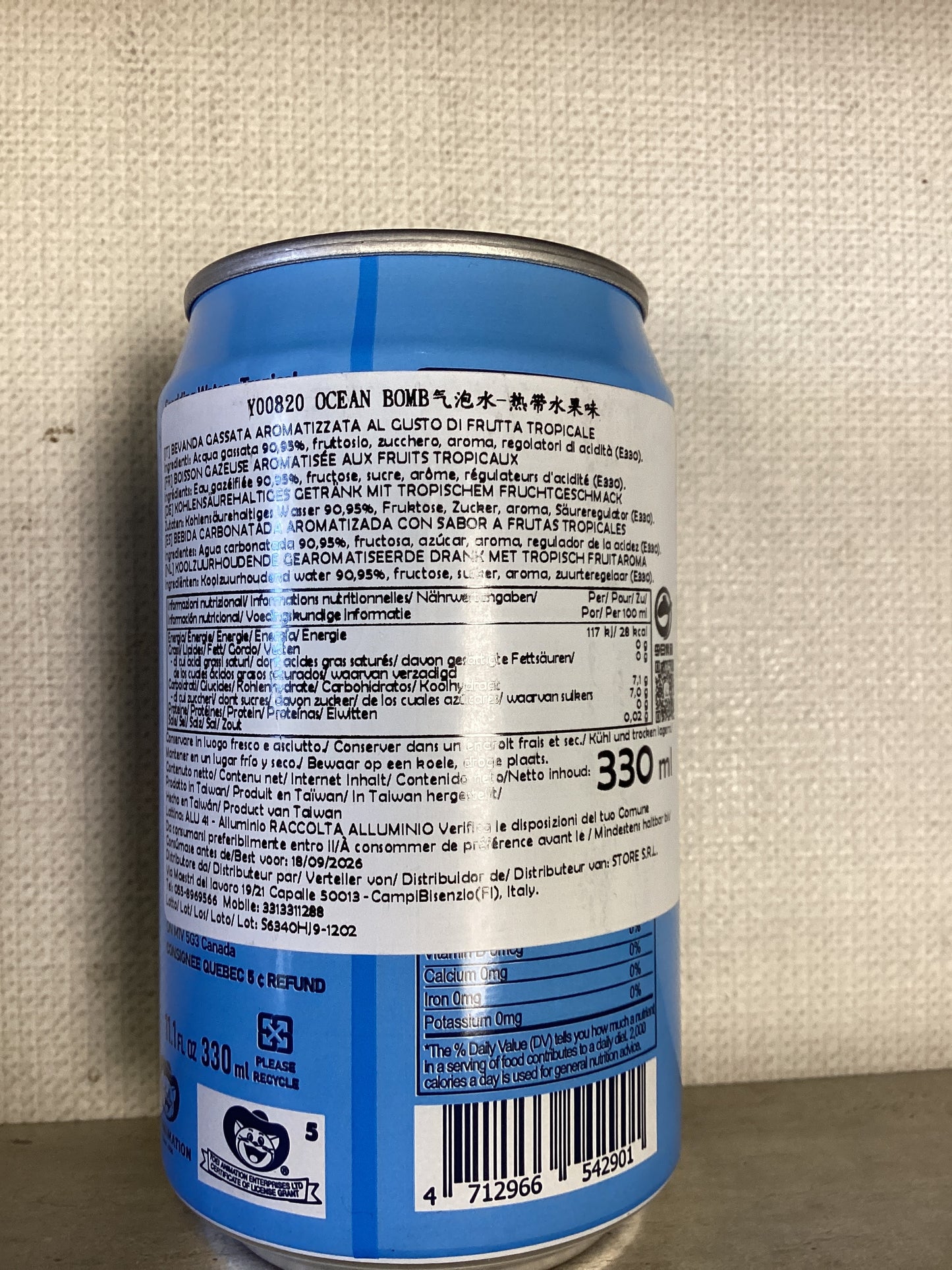 Oceanbomb - Bevanda OP frizzante al frutti tropicali (Sanji) LIMITED EDITION 330ml