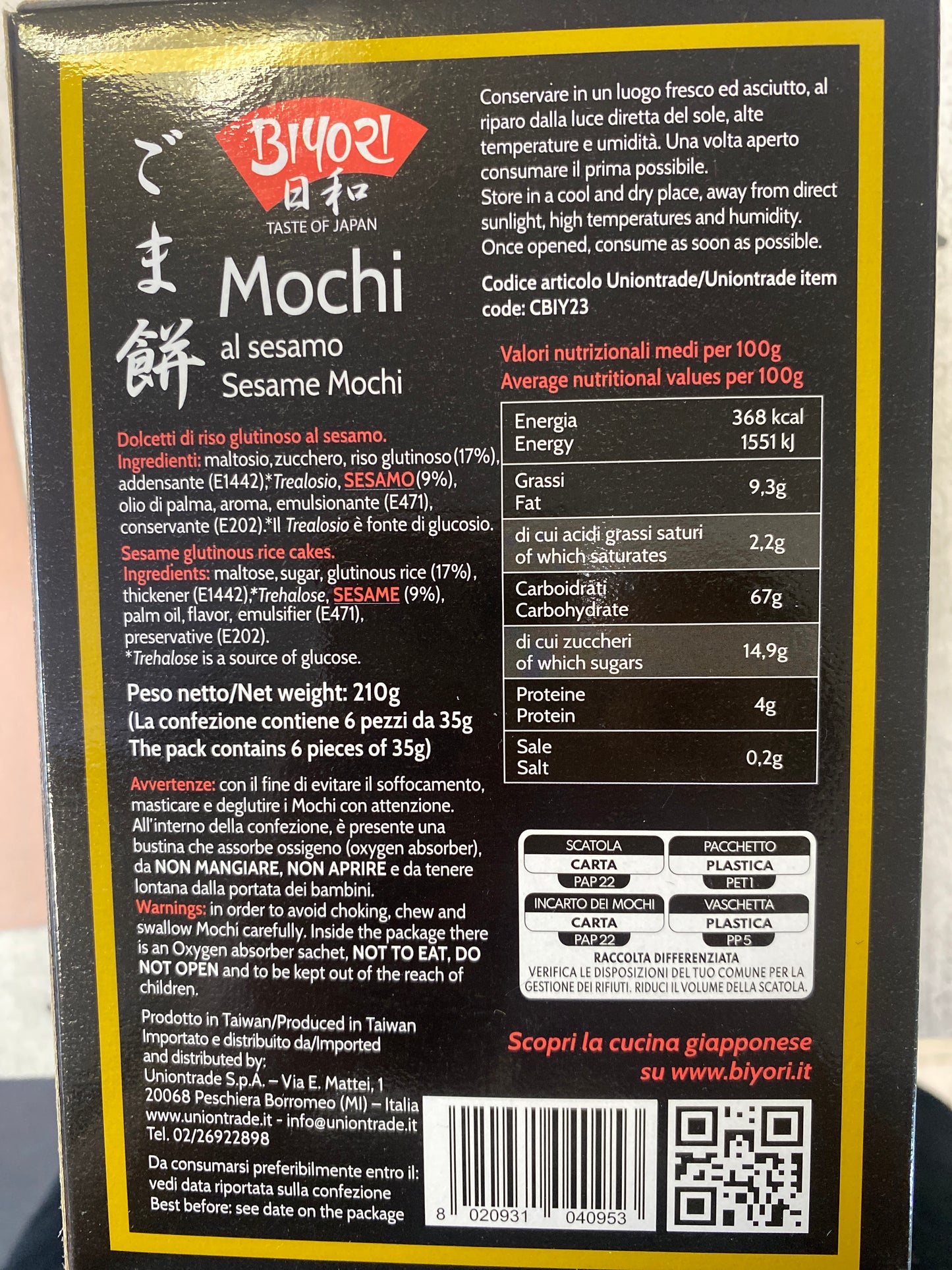 Biyori - Mochi al Sesamo 210g