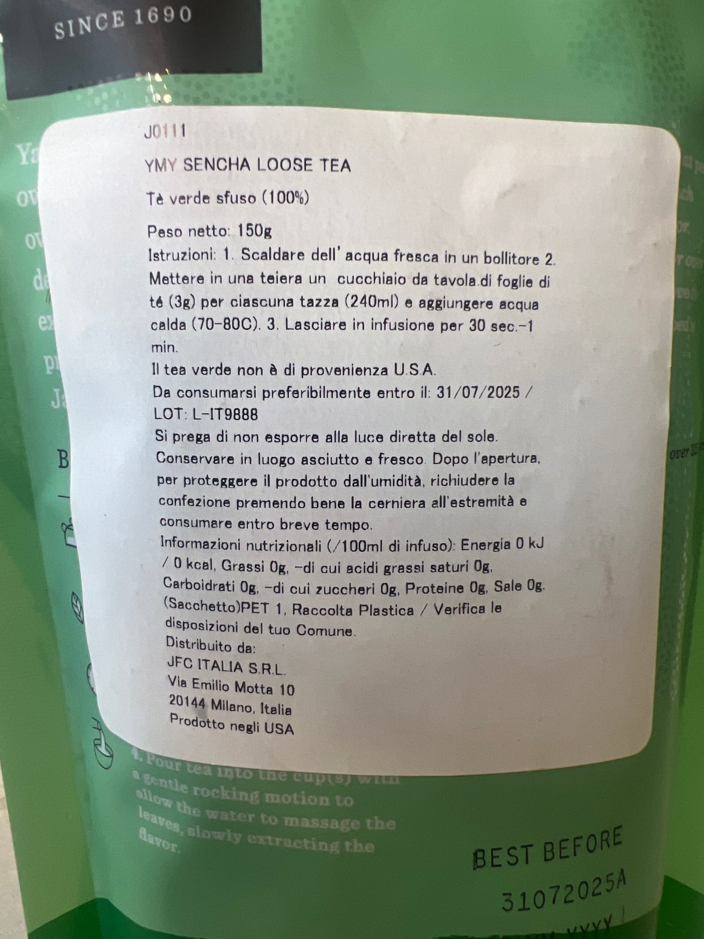 Yamamoto - Tรจ verde โSenchaโ loose 150g