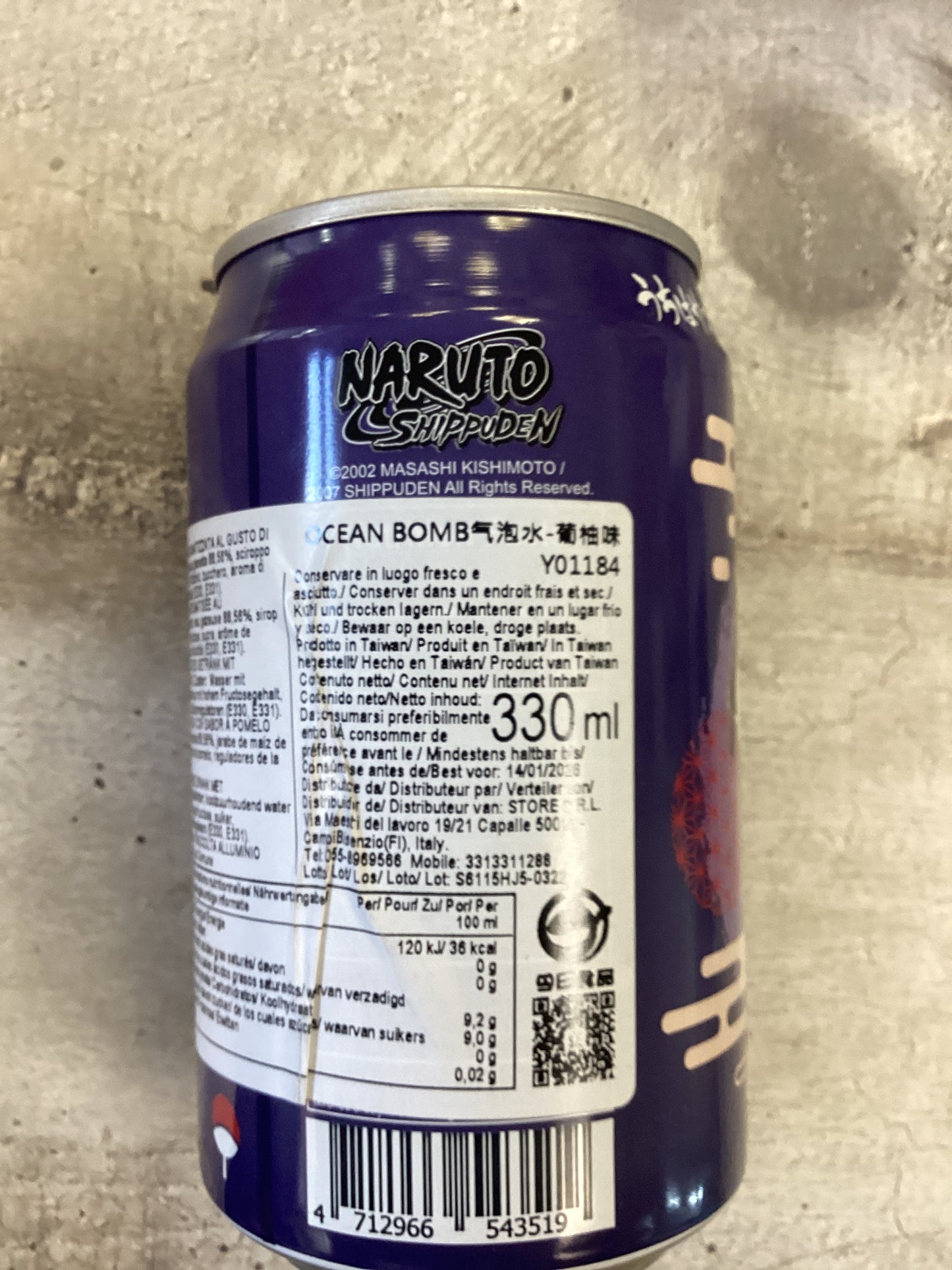 Oceanbomb - Bevanda Naruto frizzante al pompelmo (Sasuke) 330ml