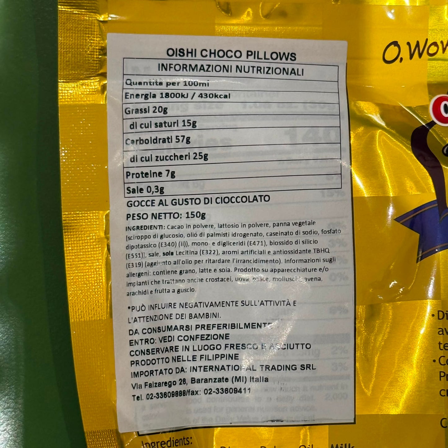Oishi - Pillows gocce al cioccolato 150g