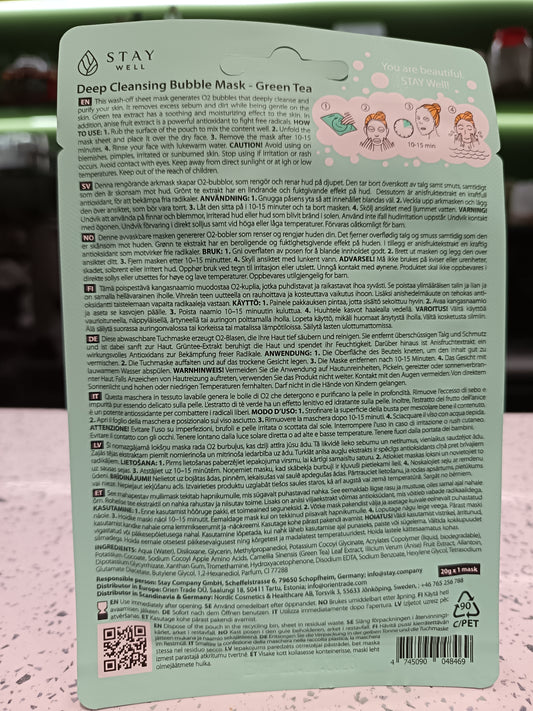 Staywell - Maschera 'Bubble' al Tè Verde 20g