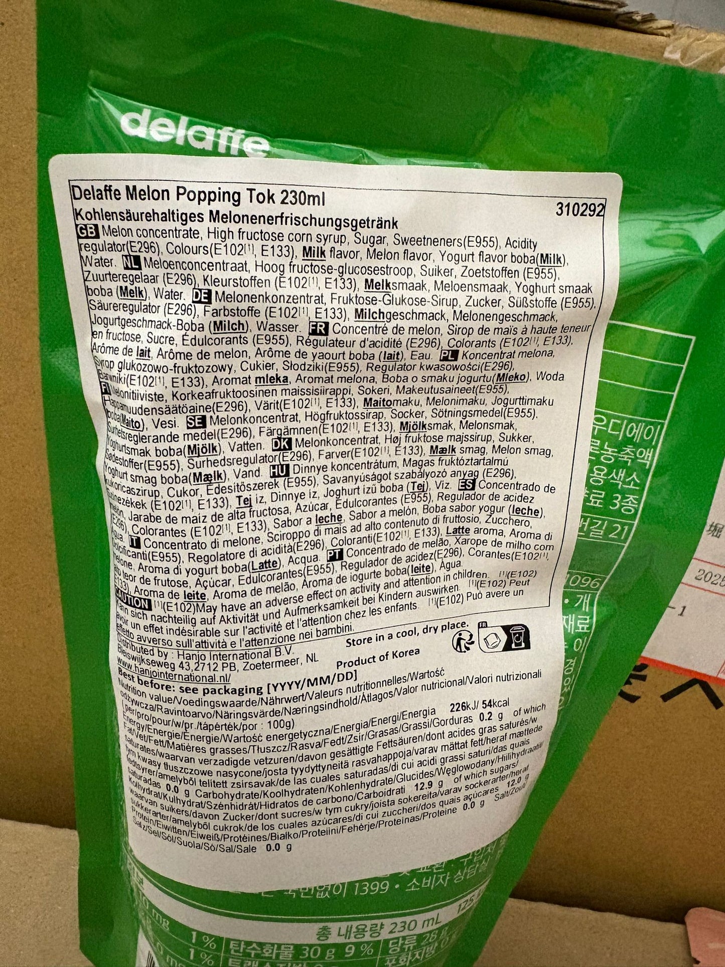 Delaffe - Bevanda al melone con popping yogurt 230ml