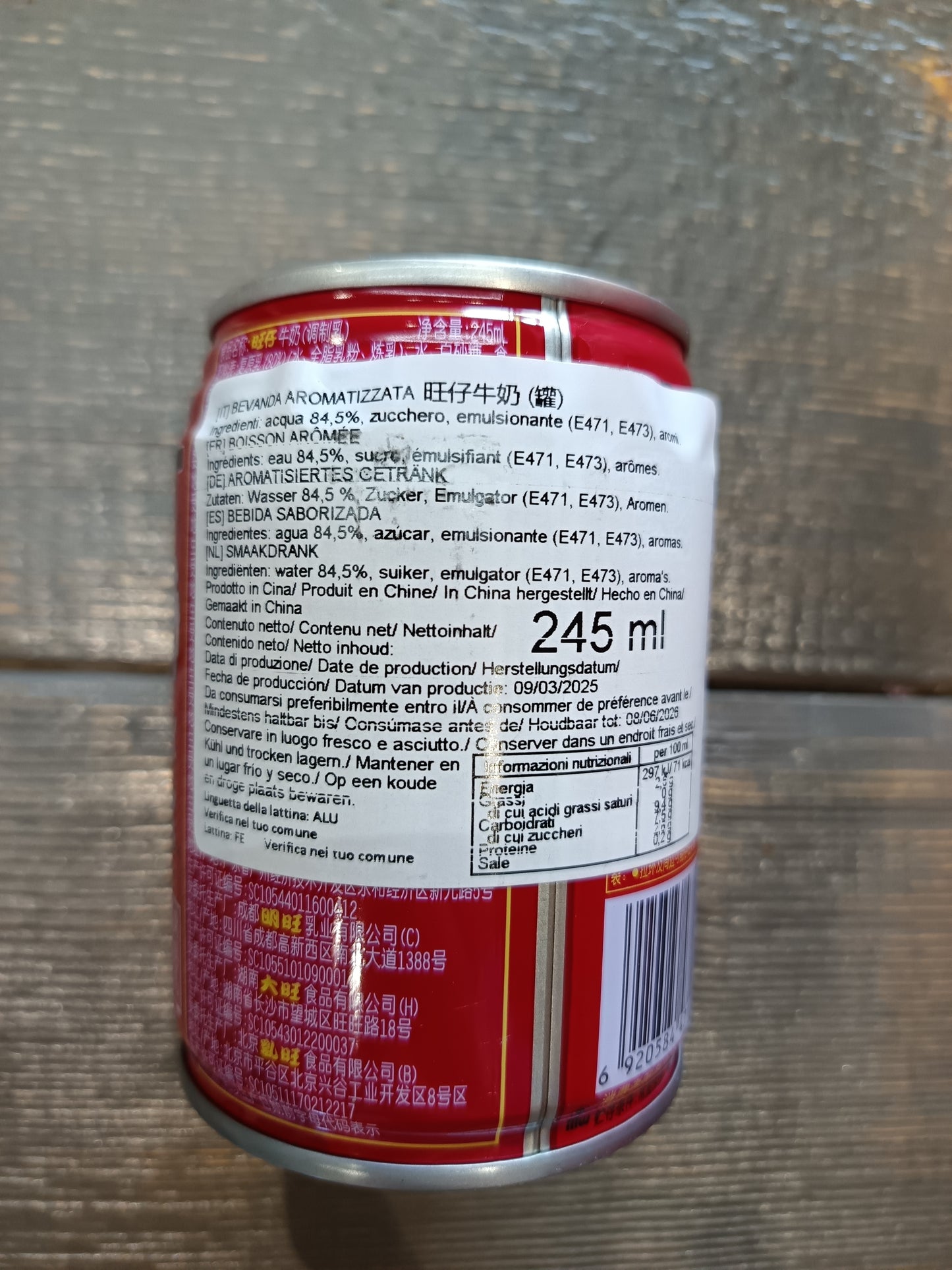 Wangzai-bibita al latte 245g