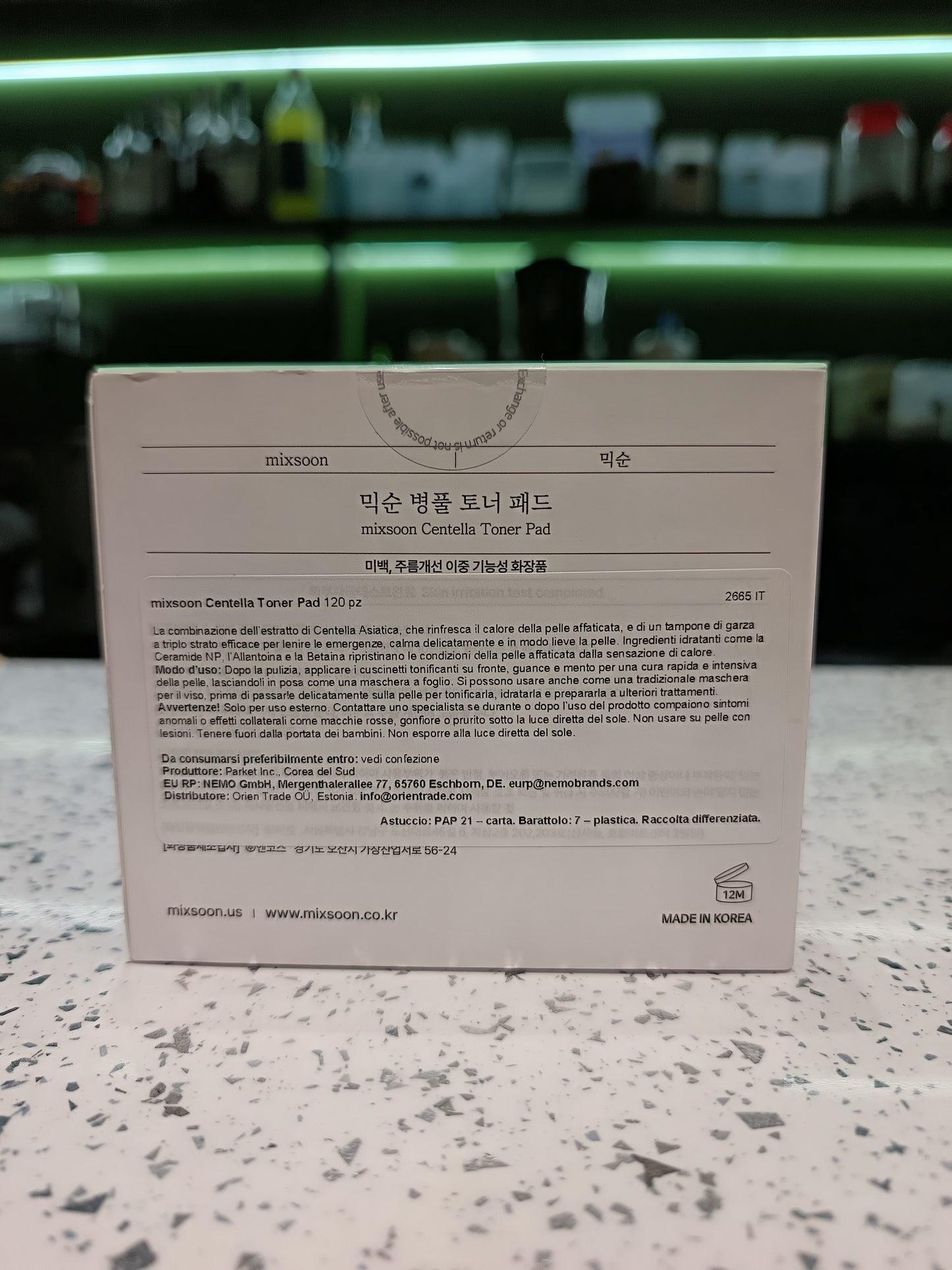 Mixsoon - Toner pad alla centella asiatica 180ml