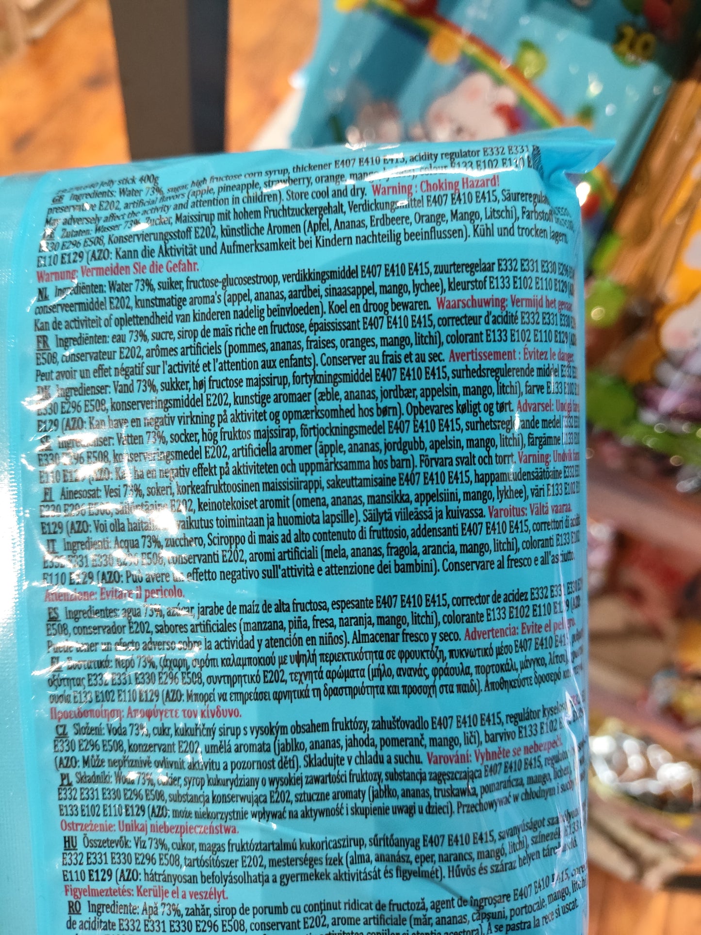 SM - Jelly Straws Gelatine alla frutta (azzurre) 400g