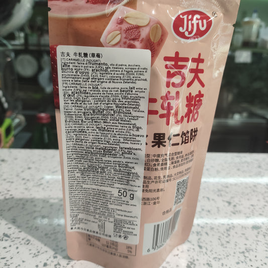 Jifu - Torroncino alle Arachidi e Fragola 50g