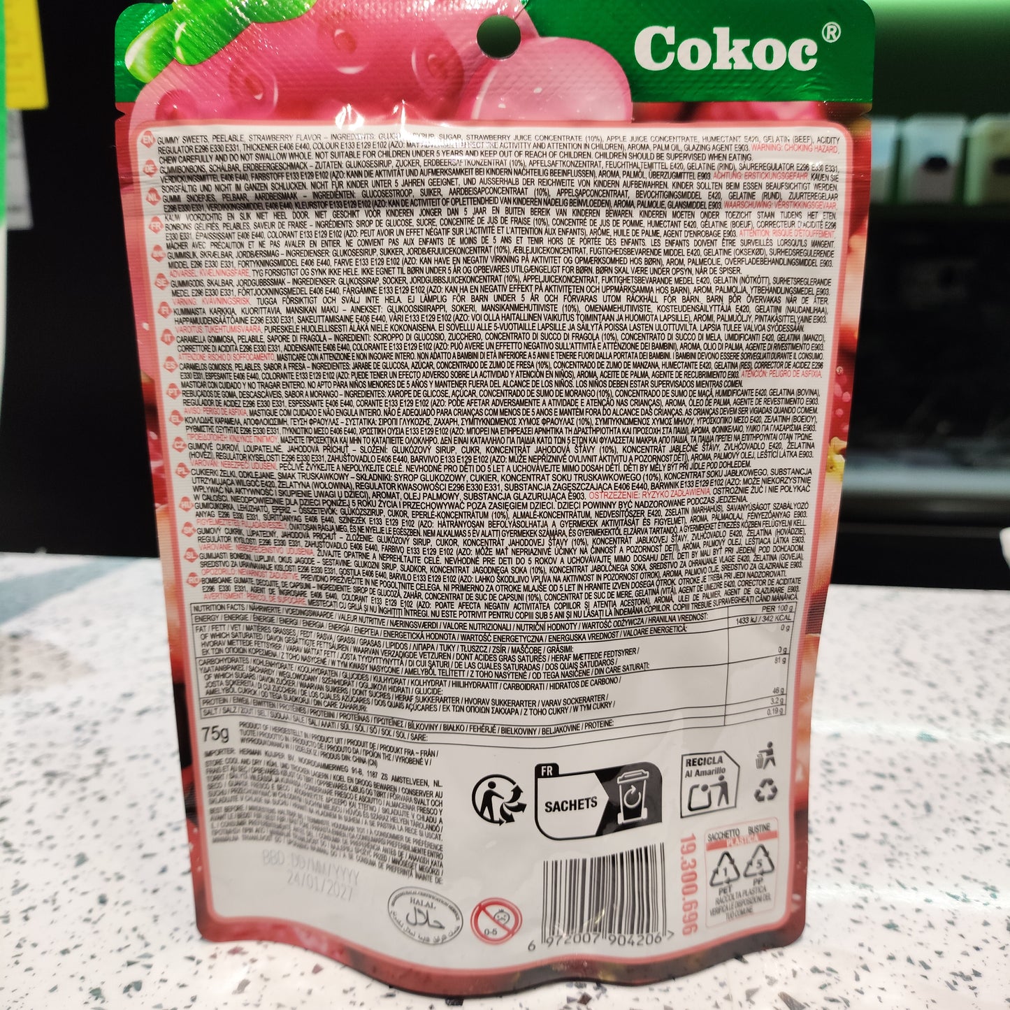Cokoc - Caramelle gommose sbucciabili alla Fragola 75g