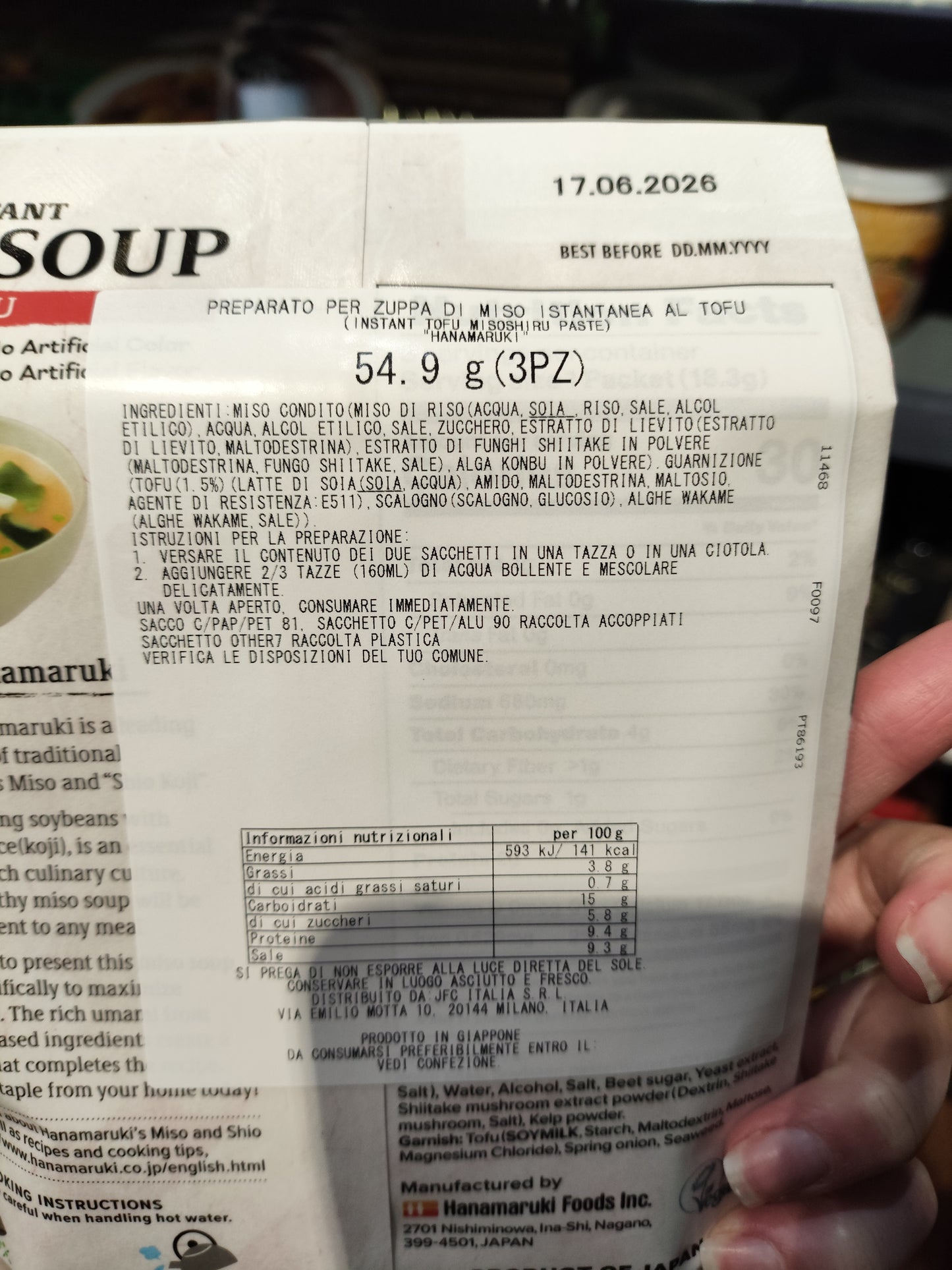 Hanamaruki - Zuppa di Miso instantanea al Tofu 54.9g