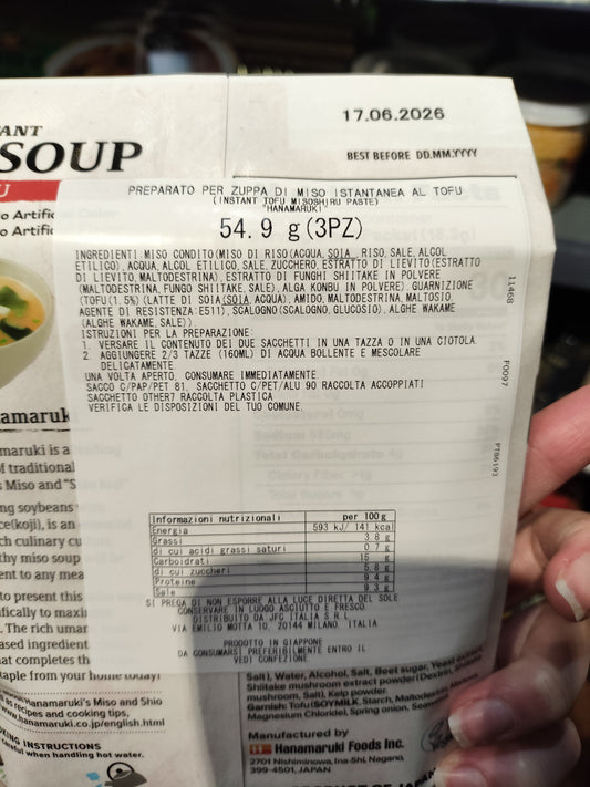 Hanamaruki - Zuppa di Miso instantanea al Tofu 54.9g