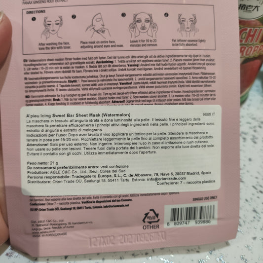 A’pieu - Maschera 'Icing' all’Anguria 21g