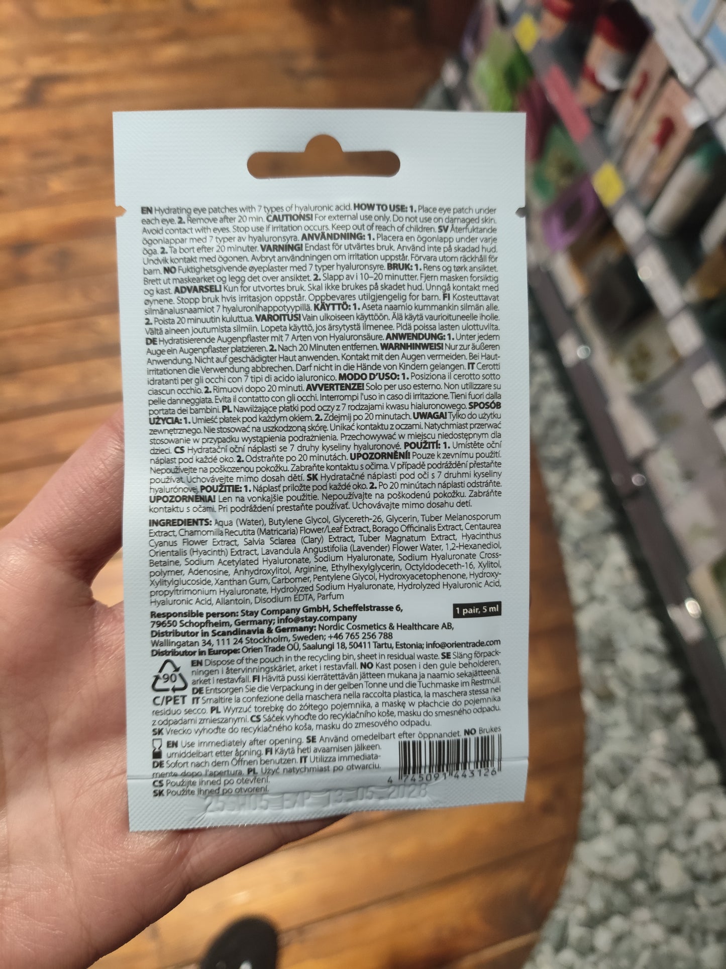 Staywell - Patch Occhi all’Acido Ialuronico 5ml