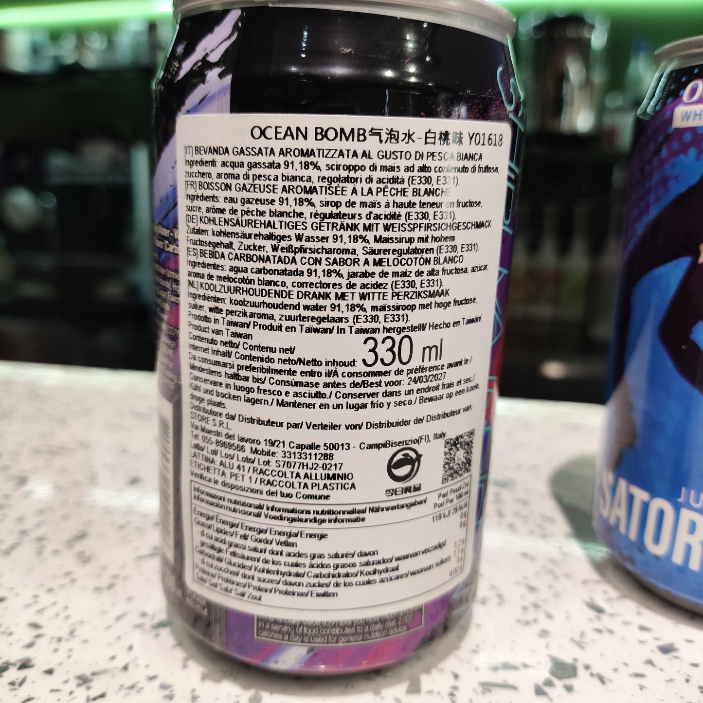 Oceanbomb JJK - Bibita gassata alla Pesca 330ml