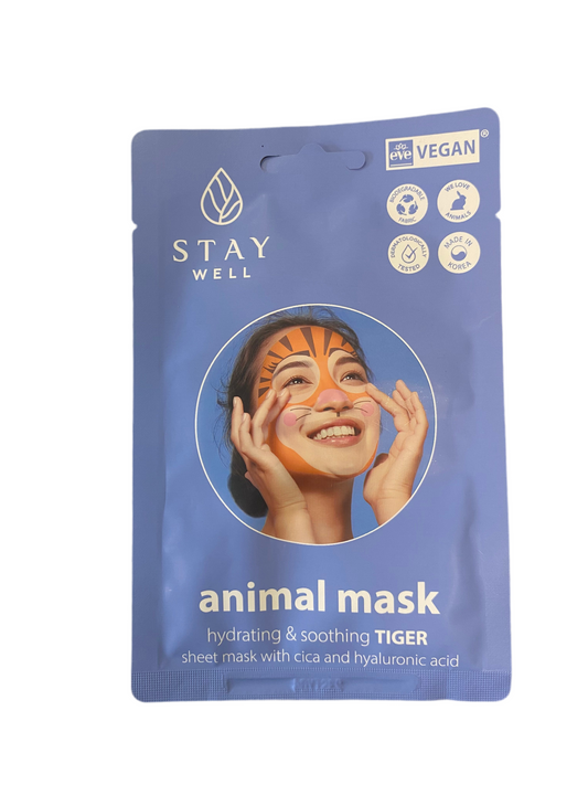 Staywell - maschera a forma di tigre con acido ialuronico 20g