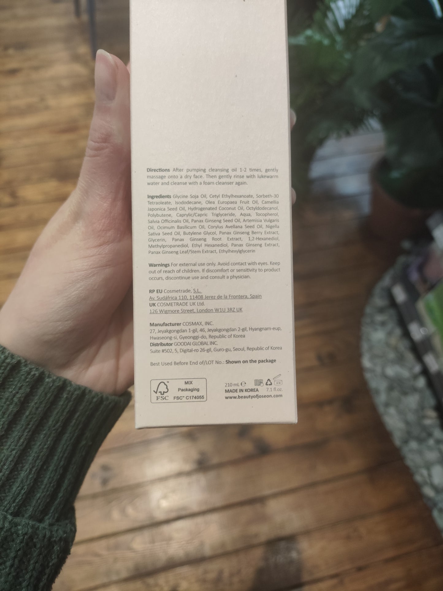 Beauty of Joseon - Olio Detergente al Ginseng 210ml