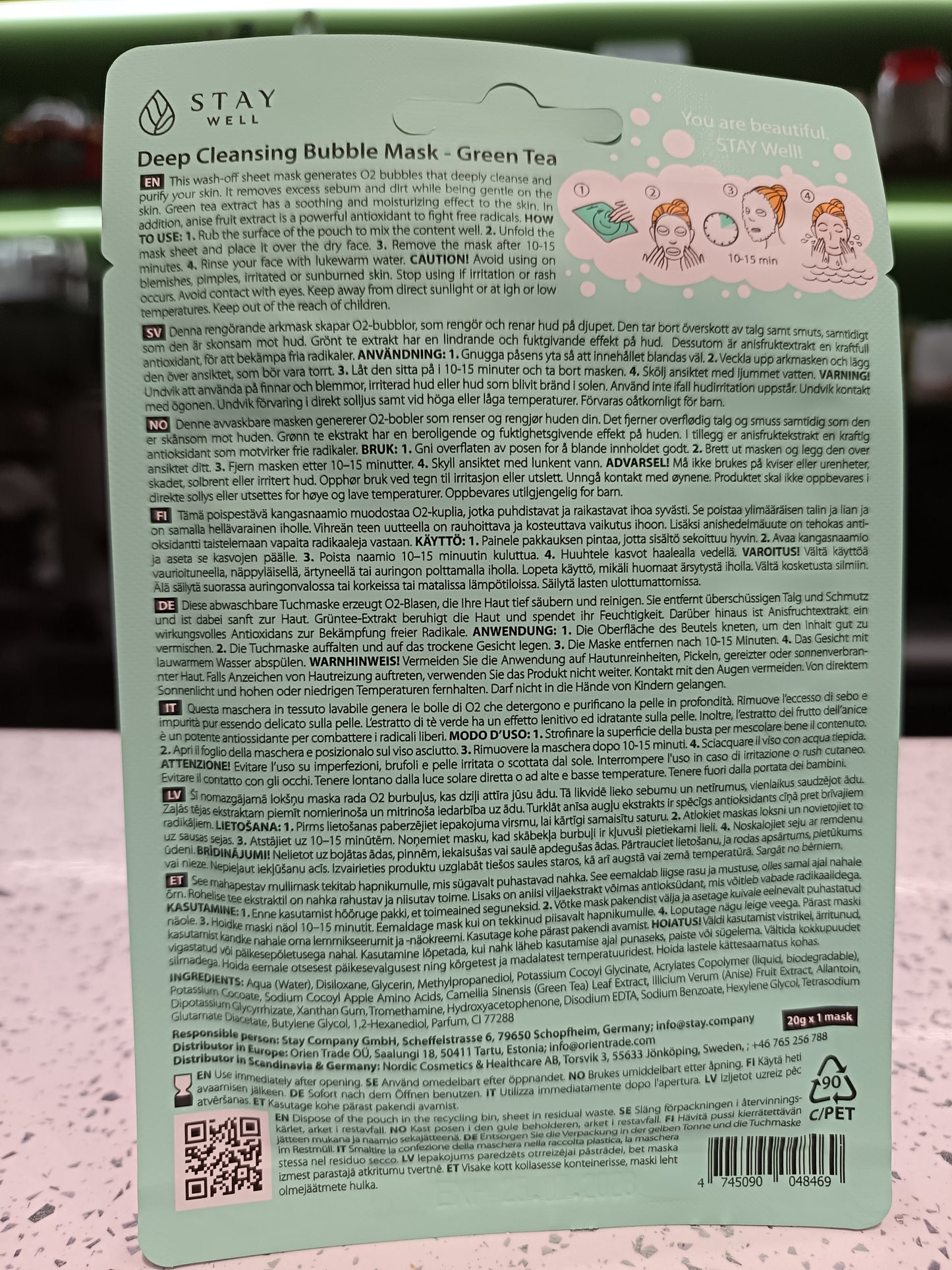 Staywell - maschera bubble al Tè verde 20g