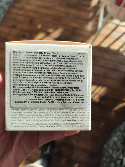 Beauty of Joseon - Crema viso Dynasty al riso e ginseng 50ml