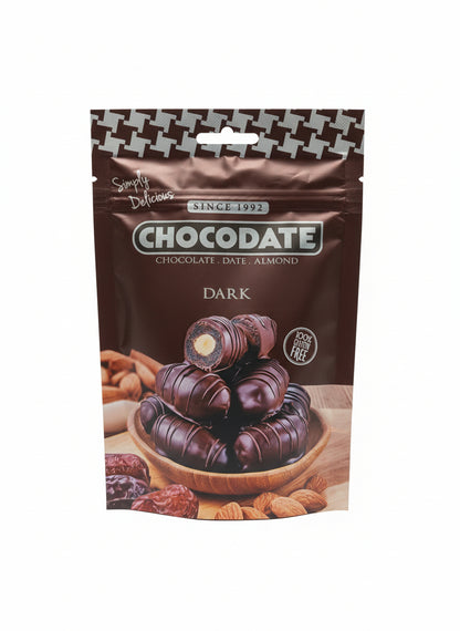 AE - Datteri con Mandorle ricoperti di Cioccolato Fondente 90g