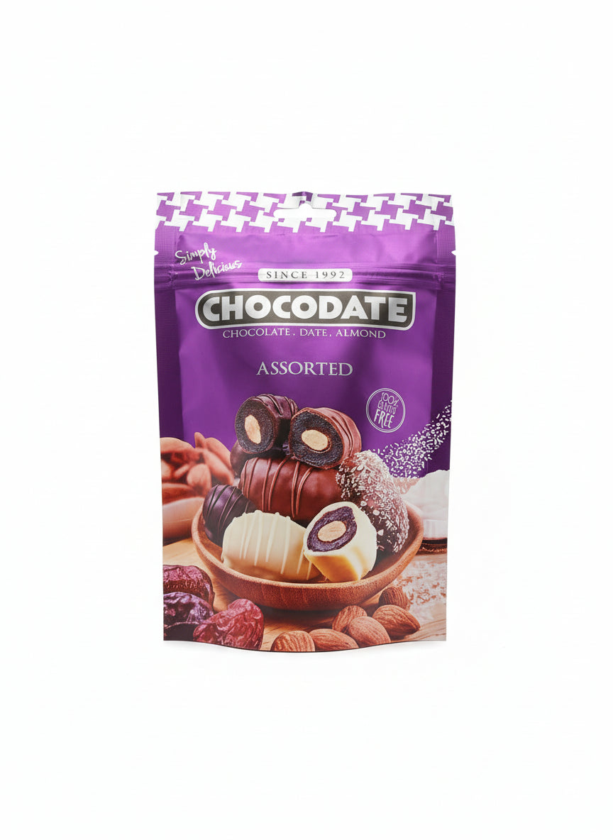 AE - Datteri con Mandorle ricoperti di Cioccolato mix 90g
