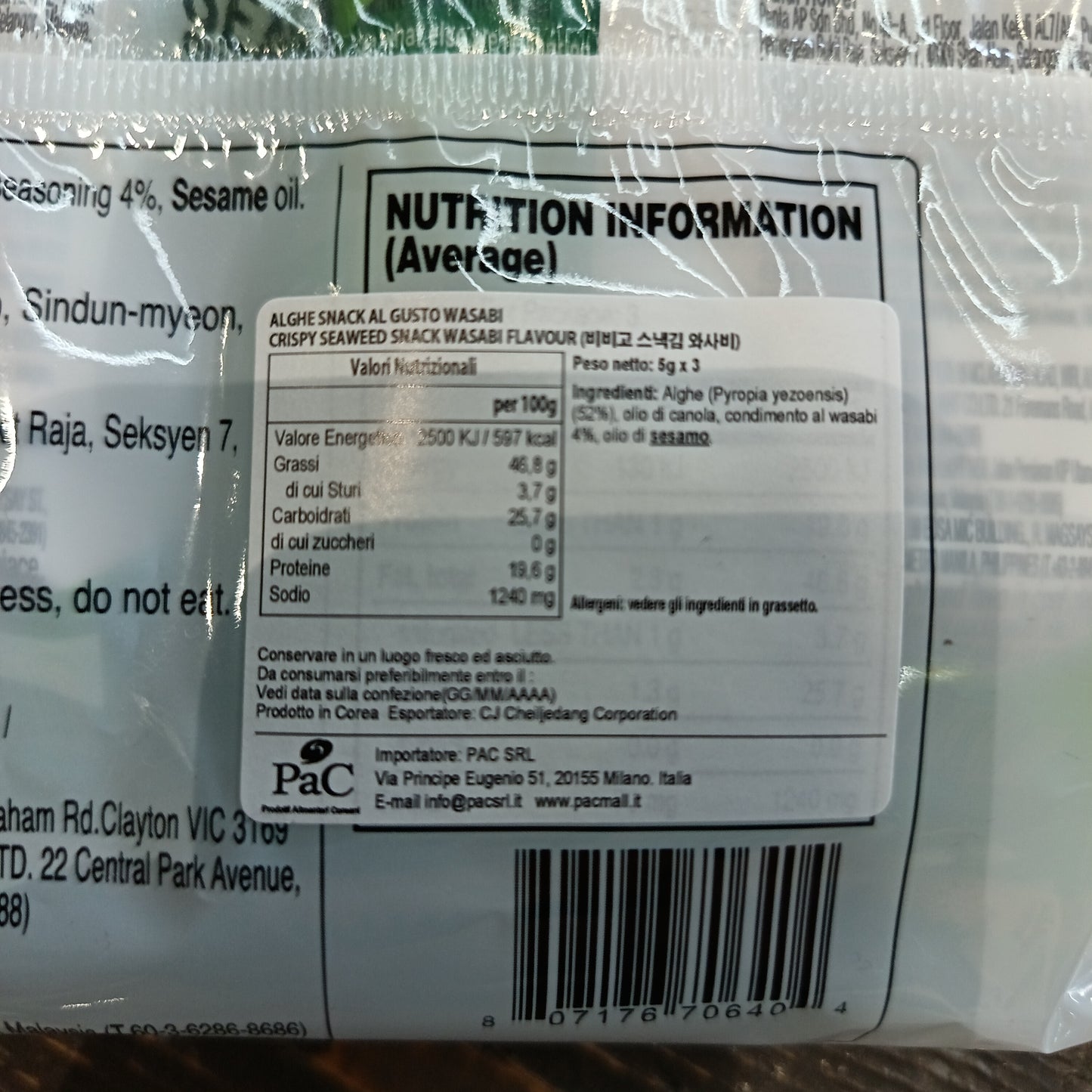 Bibigo - Alghe Al wasabi 3pz 15g