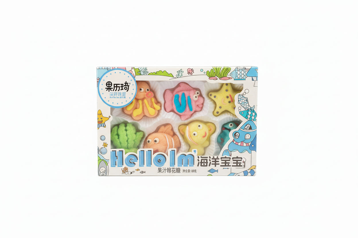Hello - Marshmallow vari gusti a forma di animali marini 100g