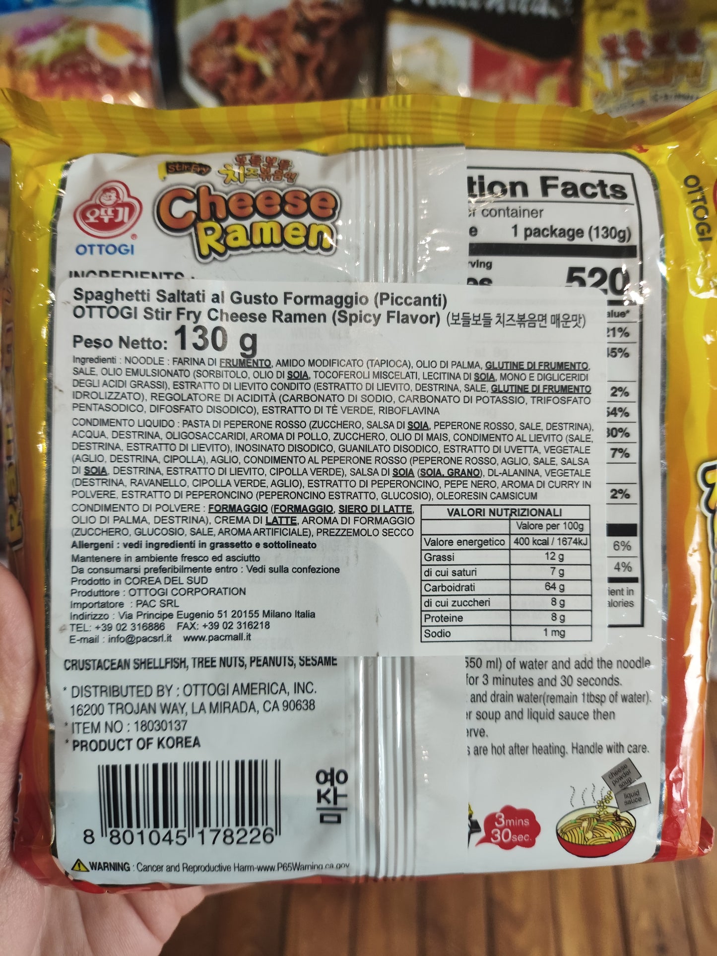 Ottogi - Jin Ramen saltato al Formaggio Piccante 130g