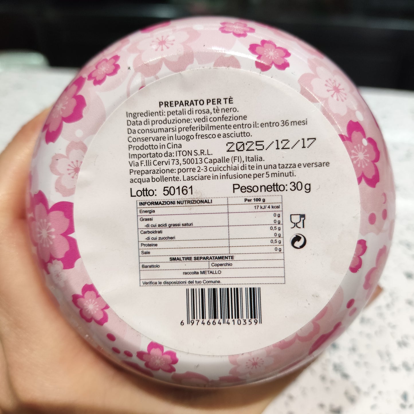 Tè alle Rose in latta 30g