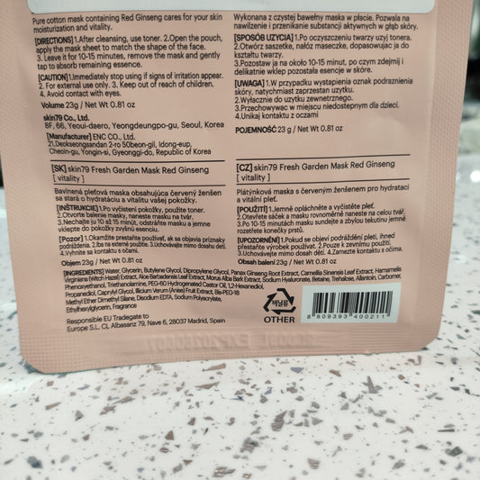 Skin79 - Maschera al Ginseng Rosso 23g