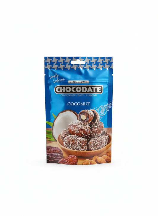AE - Datteri con Mandorle ricoperti di Cioccolato e Cocco 90g