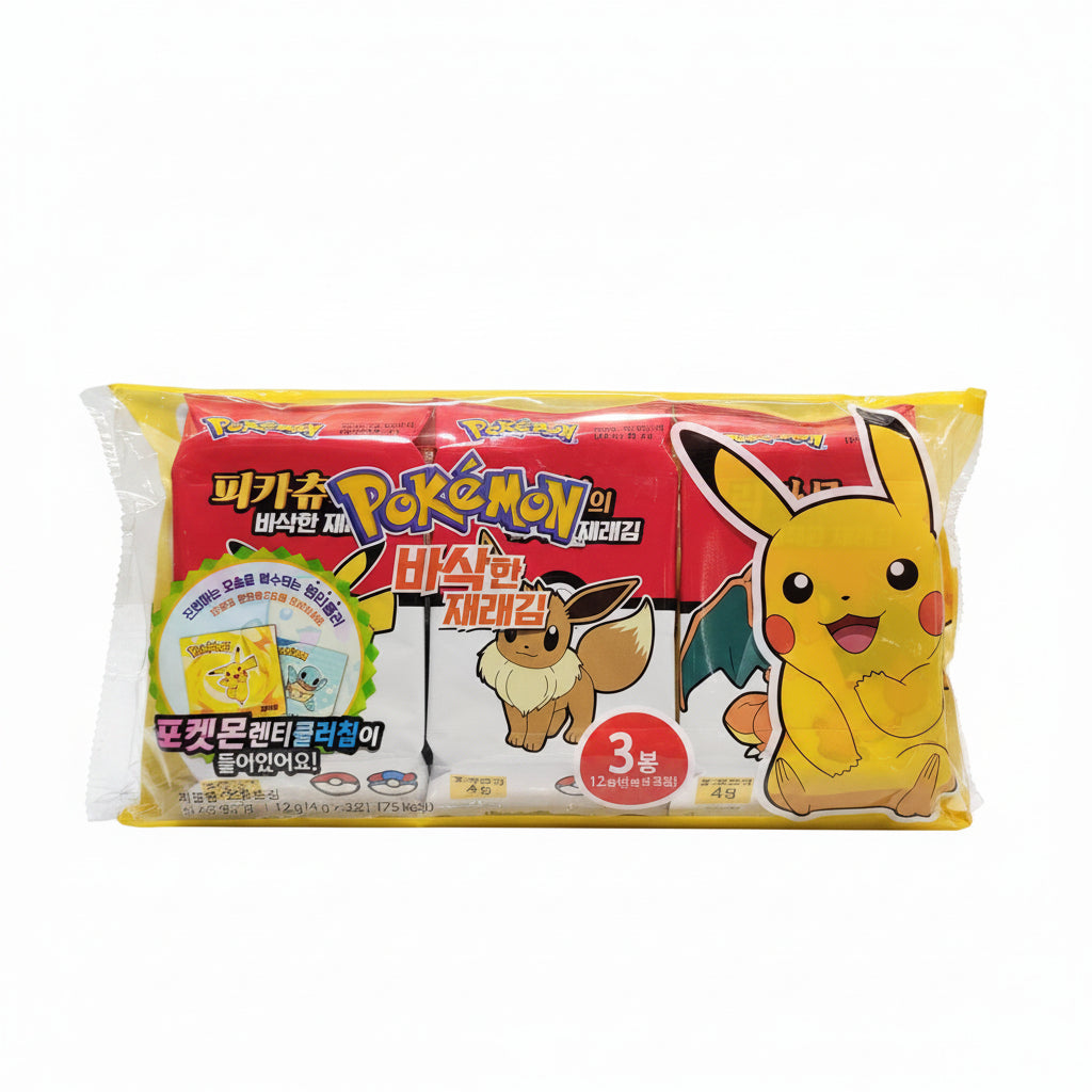 Pokemon - Alghe Tostate con adesivo Pokemon 12g (4gx3)